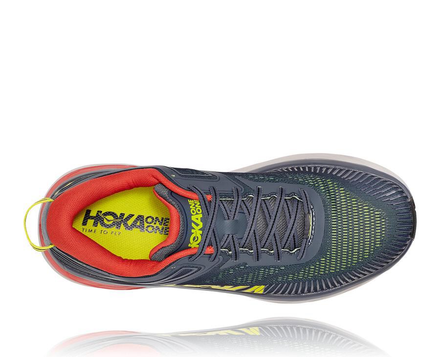 Hoka One One Running Shoes Mens Navy - Bondi 7 - 03518DGOU